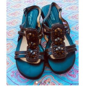 Brown Jeweled Sandals